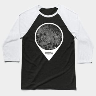 Bandung, Indonesia City Map - Travel Pin Baseball T-Shirt